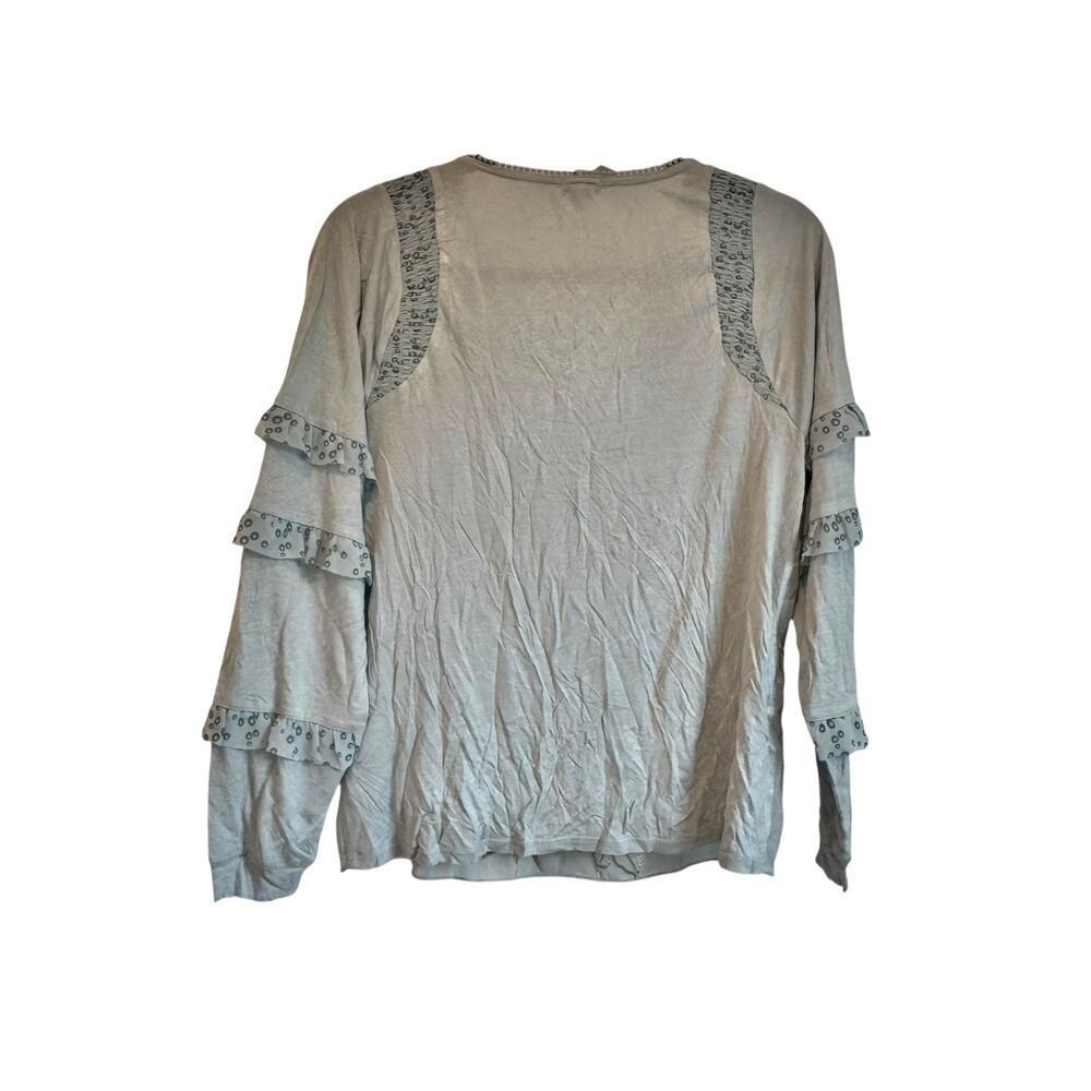 Anthropologie Tiny Embroidered Floral Ruffled Top Long Sleeves Size Small NWOT - Picture 13 of 13